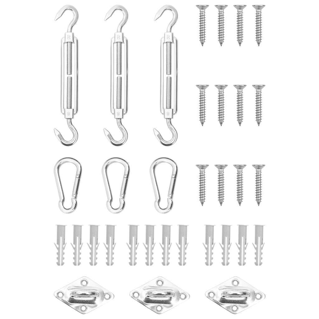 Juego de accesorios para toldo de vela 9 pzas acero inoxidable