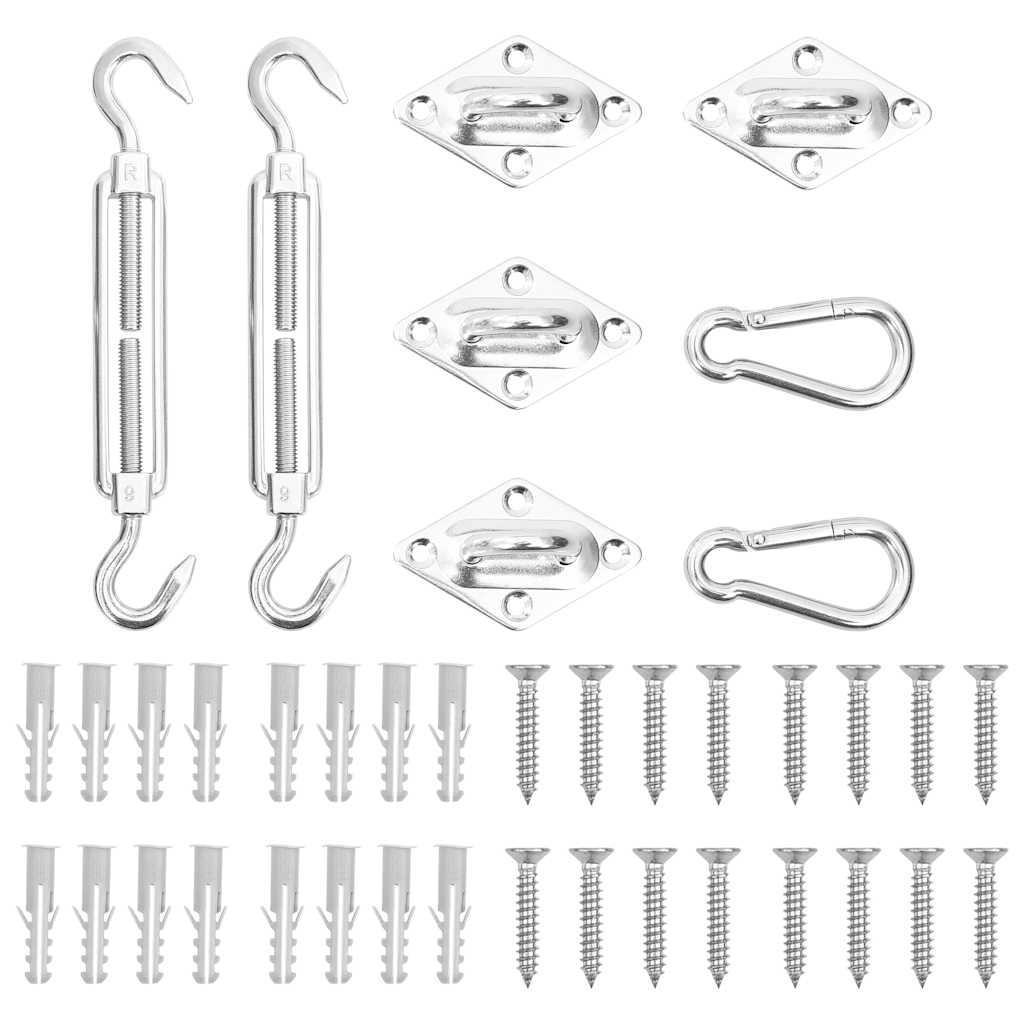 Juego de accesorios para toldo de vela 8 pzas acero inoxidable