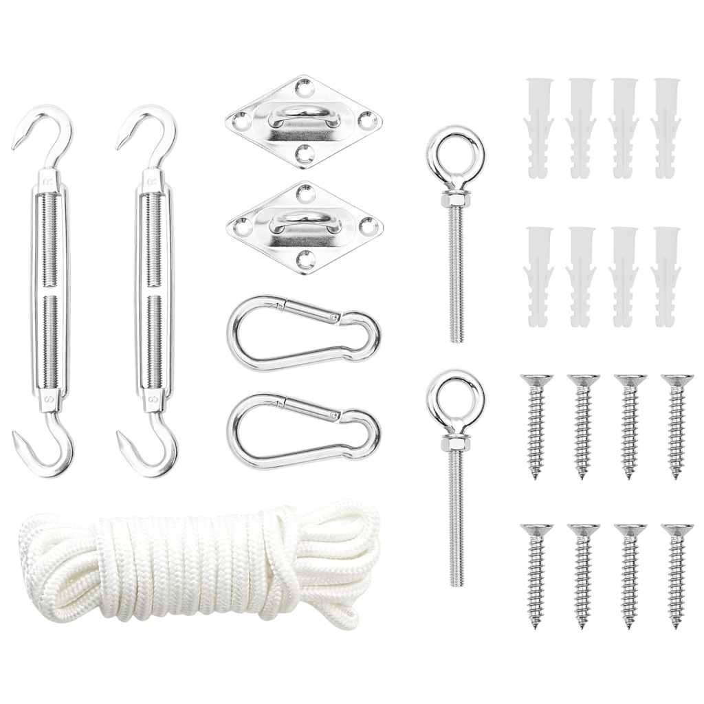 Juego de accesorios para toldo de vela 9 pzas acero inoxidable