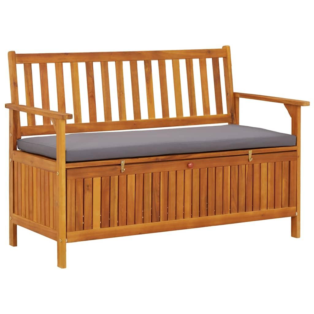 Banco de almacenaje de jardín madera maciza acacia 120x63x84 cm