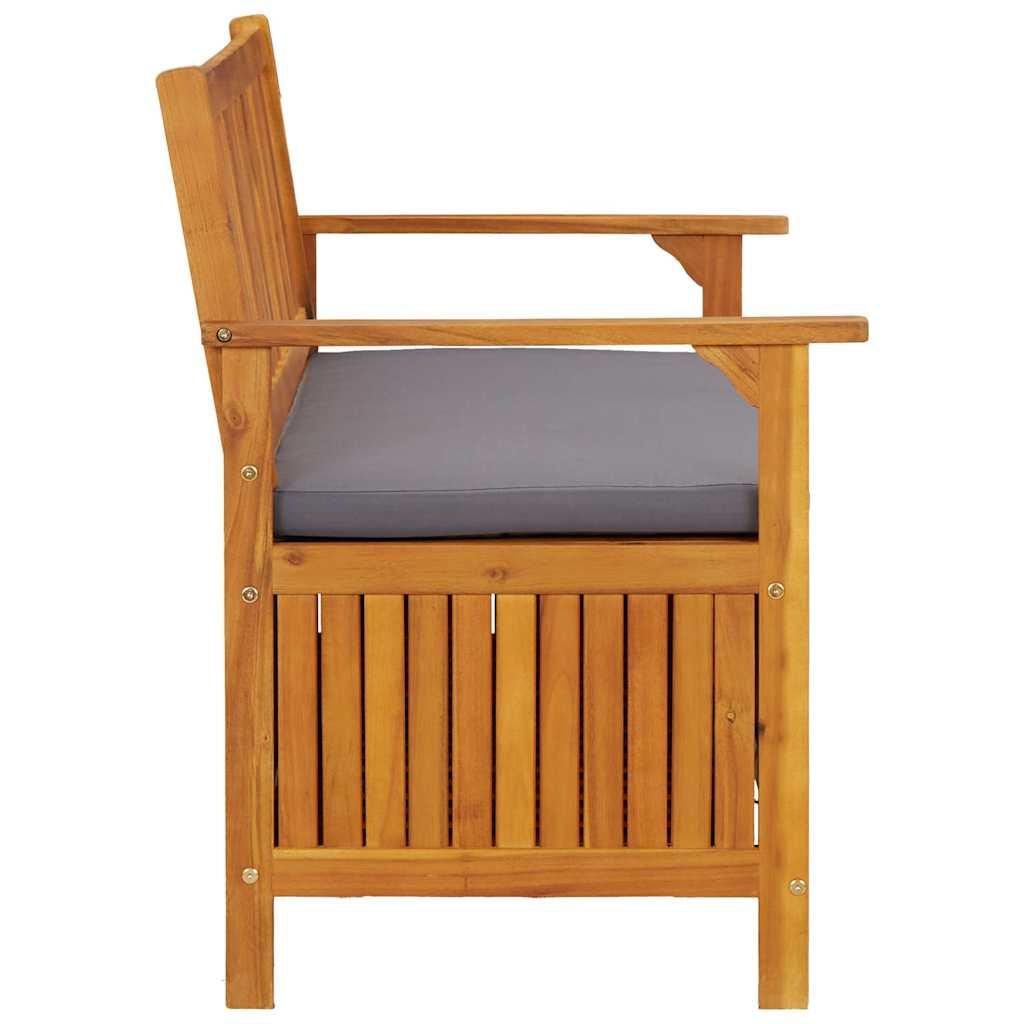 Banco de almacenaje de jardín madera maciza acacia 120x63x84 cm