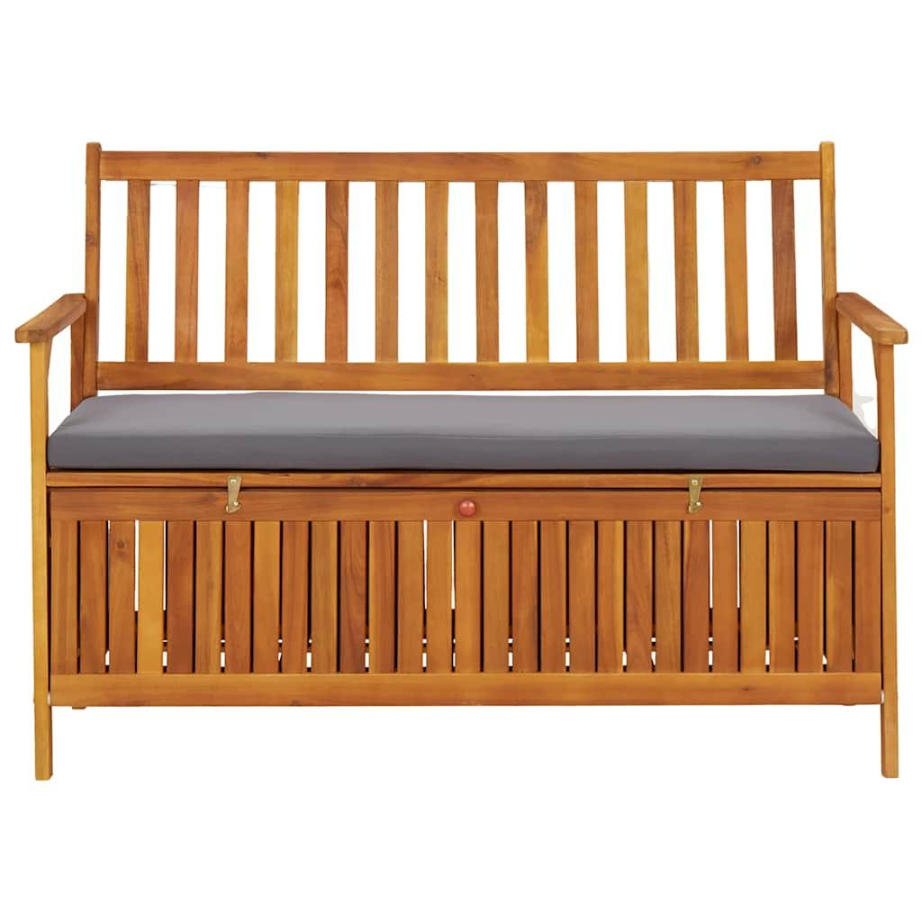 Banco de almacenaje de jardín madera maciza acacia 120x63x84 cm