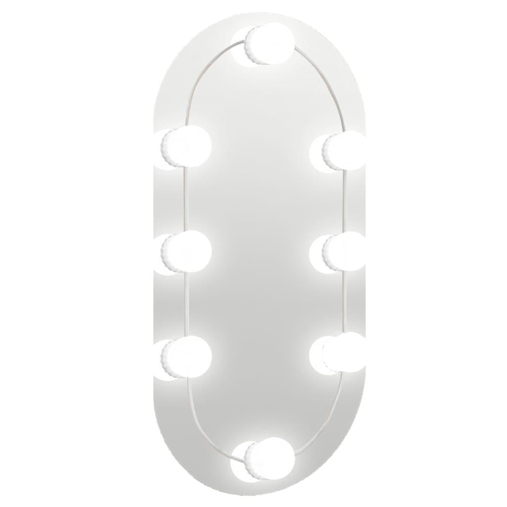 Espejo con luces LED vidrio ovalado 40x20 cm