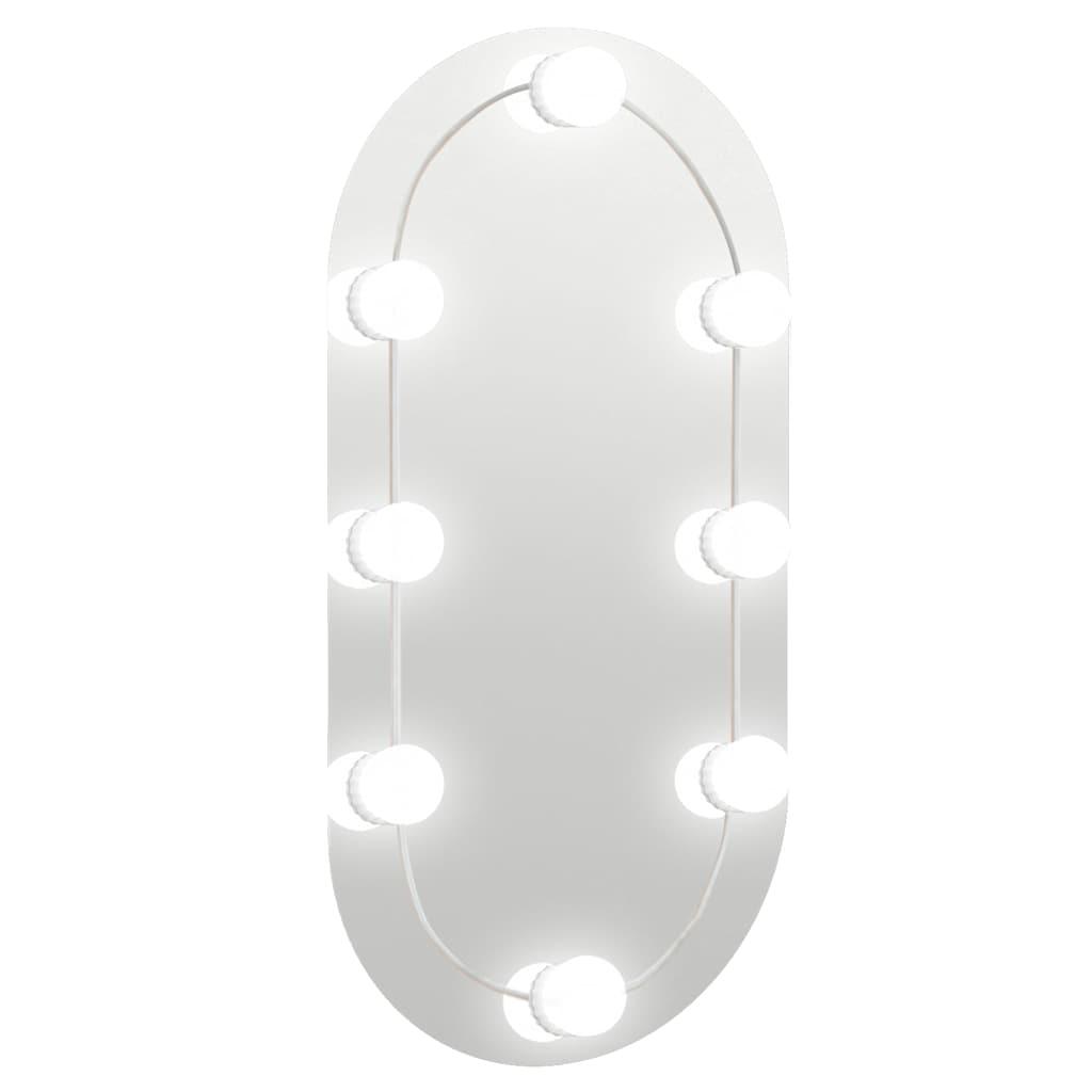 Espejo con luces LED vidrio ovalado 40x20 cm