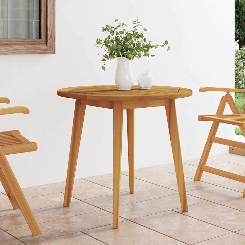 Mesa de jardín madera maciza acacia negro y marrón 123x60x74 cm