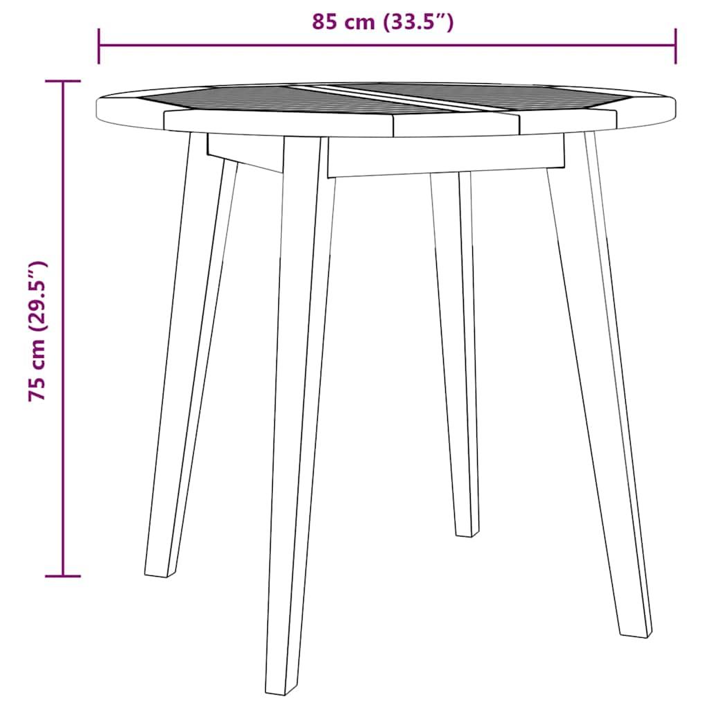 Mesa de jardín madera maciza acacia negro y marrón 123x60x74 cm