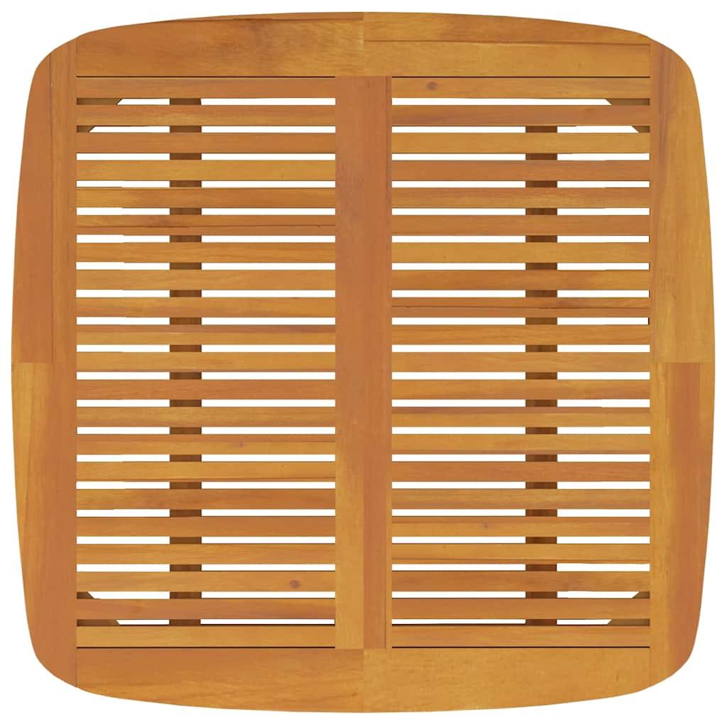 Mesa de jardín madera maciza acacia negro y marrón 123x60x74 cm