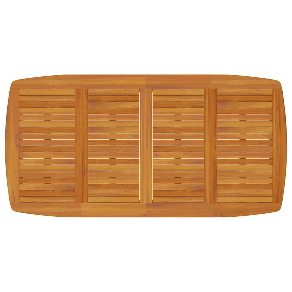 Mesa de jardín madera maciza acacia negro y marrón 123x60x74 cm