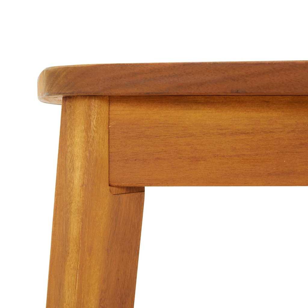 Mesa de jardín madera maciza acacia negro y marrón 123x60x74 cm