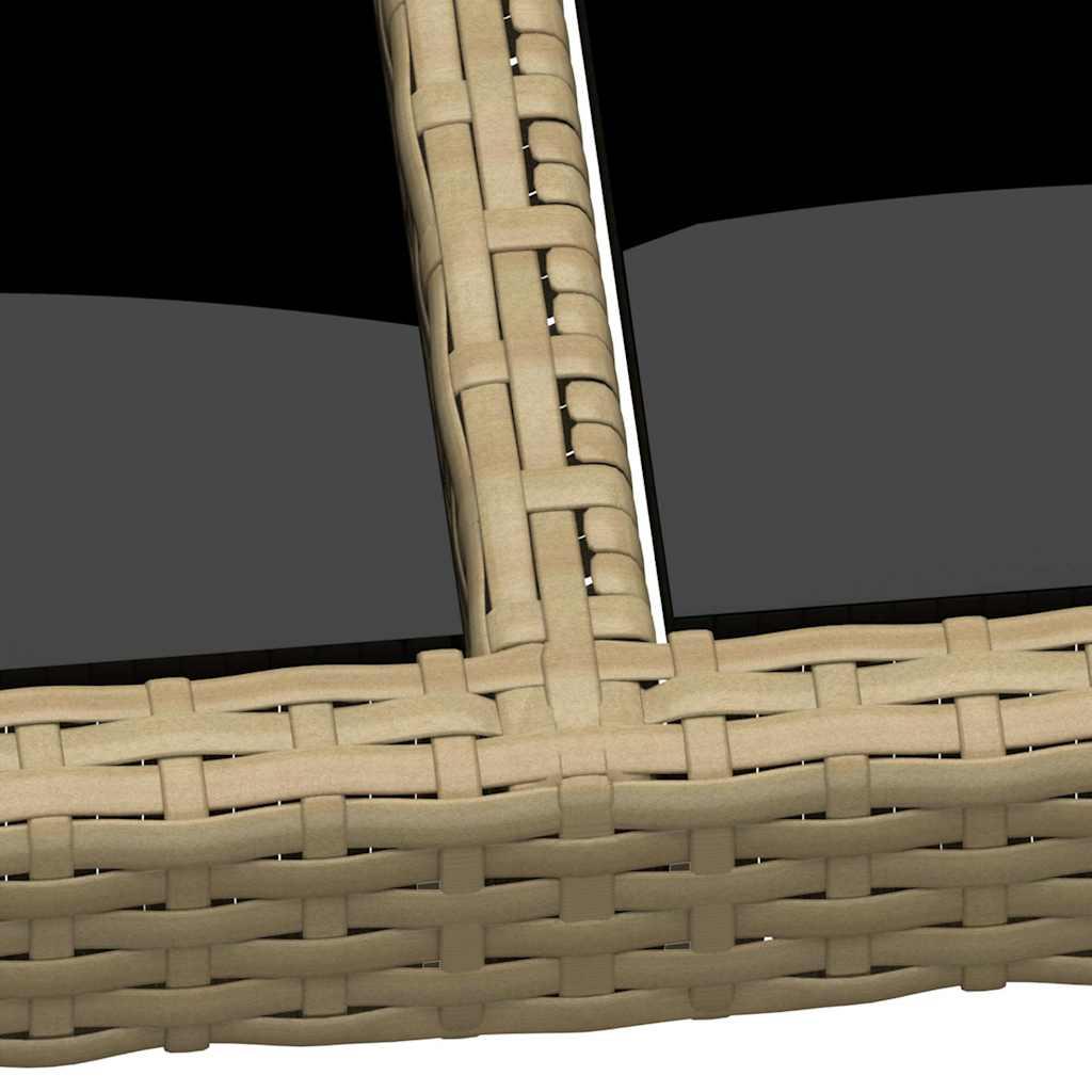 Mesa jardín vidrio templado ratán sintético 150x90x75 cm marrón