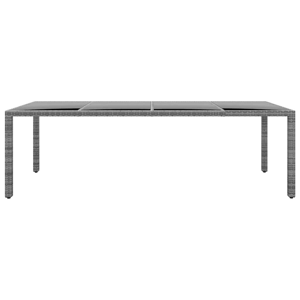 Mesa jardín vidrio templado ratán sintético 150x90x75 cm marrón