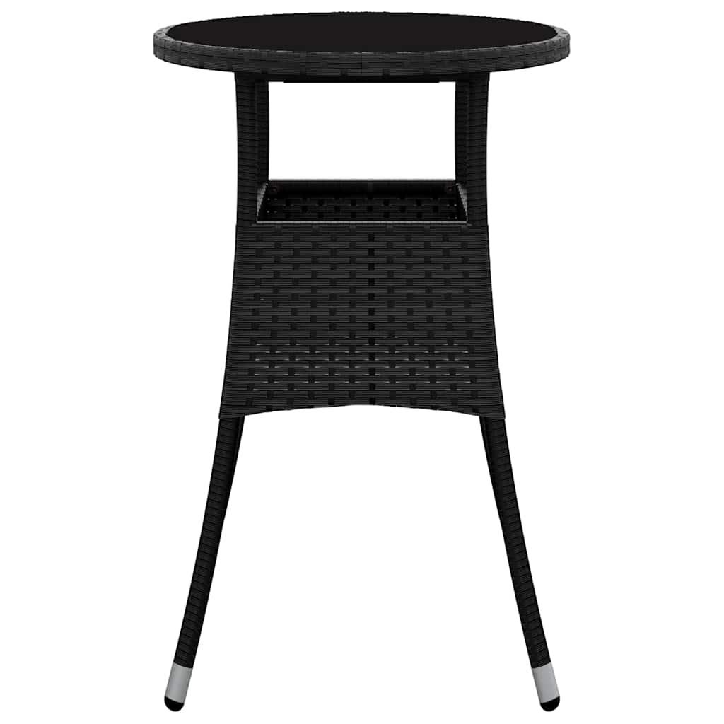 Mesa jardín vidrio templado ratán sintético 150x90x75 cm marrón