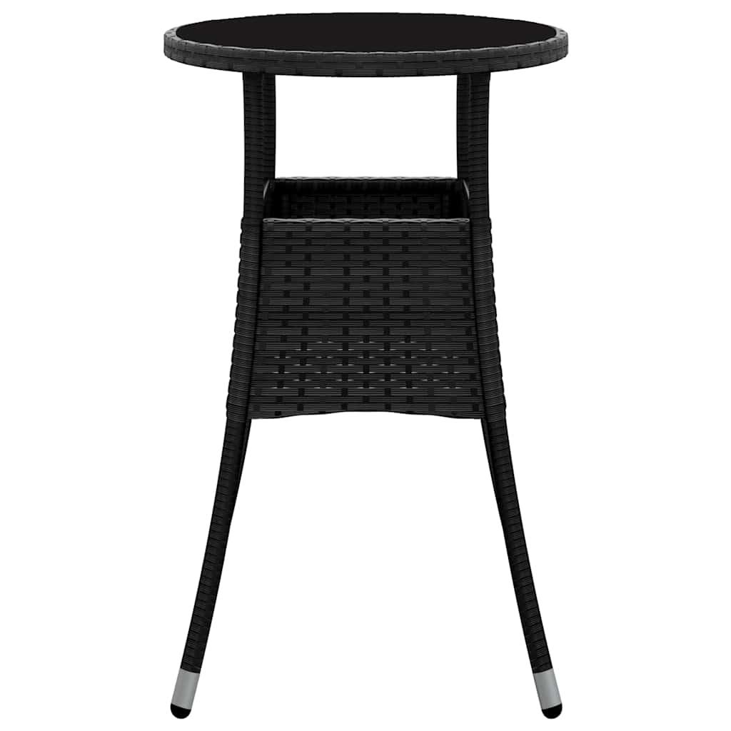 Mesa jardín vidrio templado ratán sintético 150x90x75 cm marrón