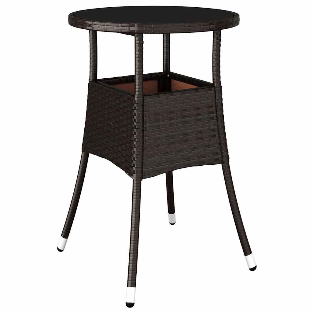 Mesa jardín vidrio templado ratán sintético beige 200x150x75 cm