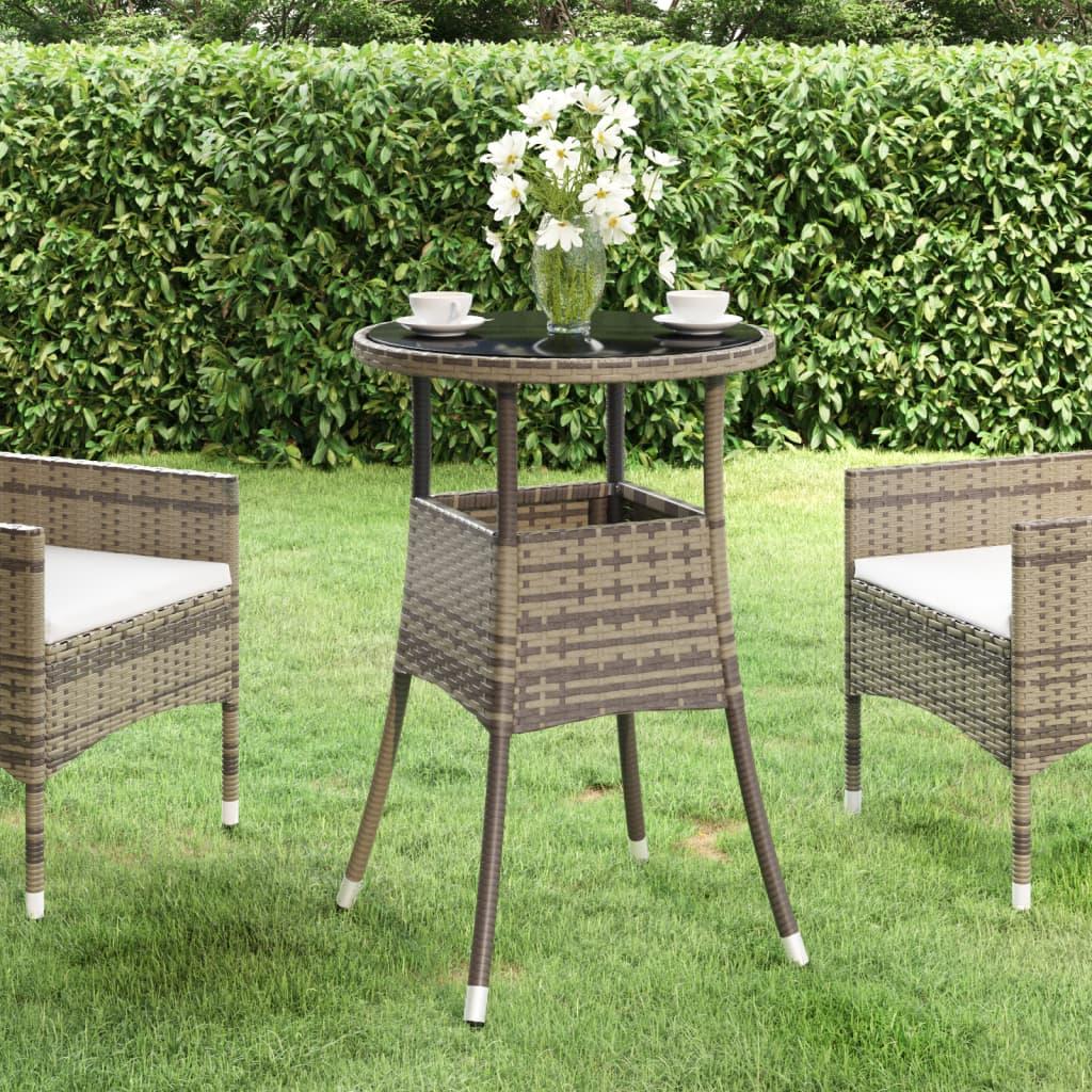 Mesa jardín vidrio templado ratán sintético beige 200x150x75 cm