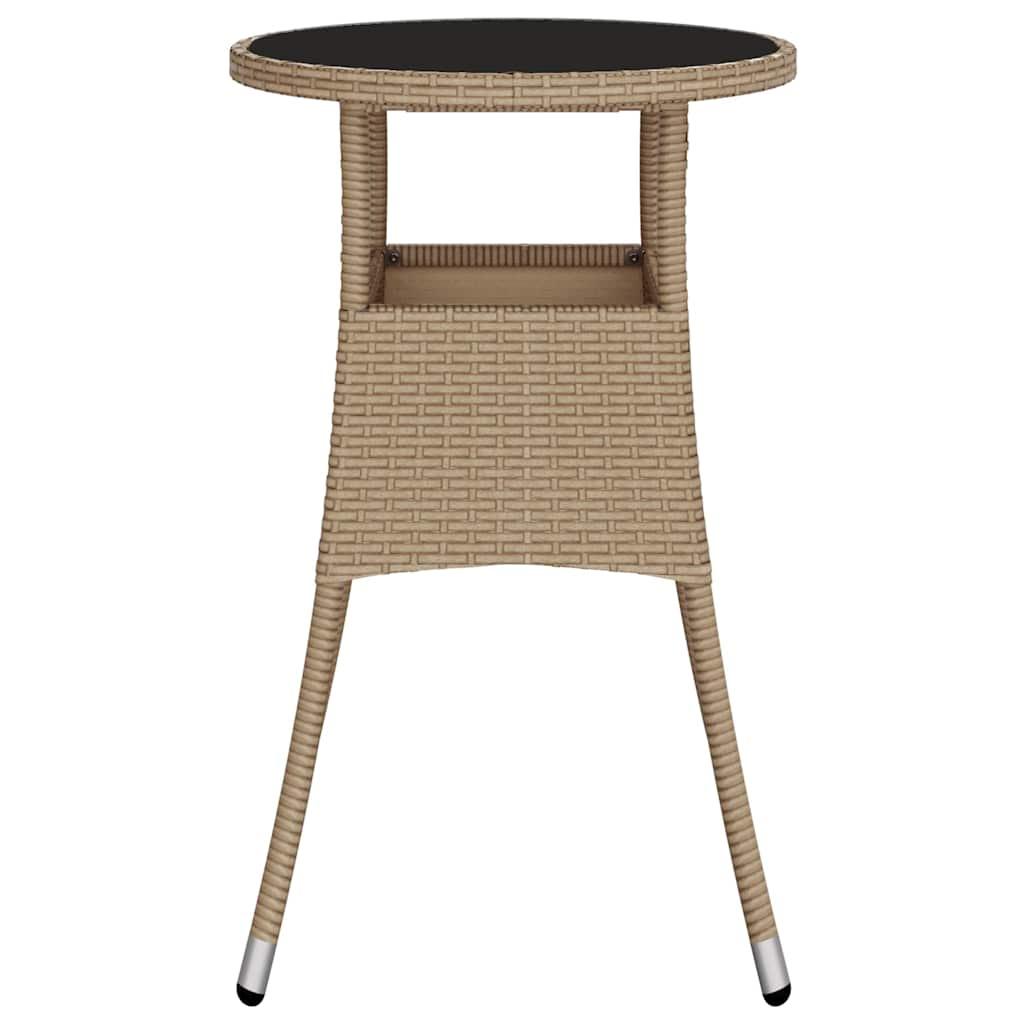 Mesa jardín vidrio templado ratán sintético 150x90x75 cm marrón