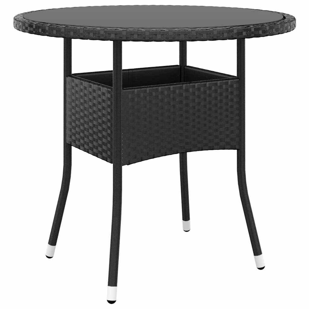 Mesa jardín vidrio templado ratán sintético beige 200x150x75 cm