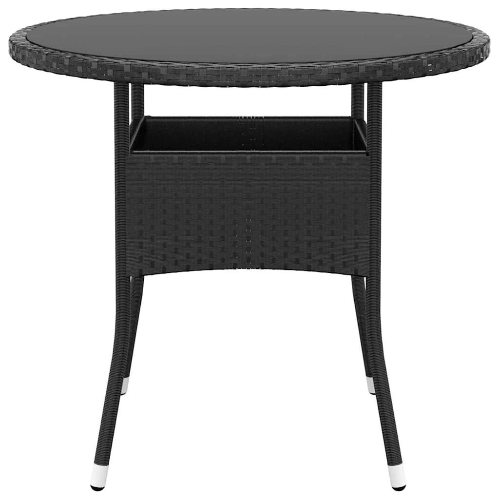 Mesa jardín vidrio templado ratán sintético beige 200x150x75 cm