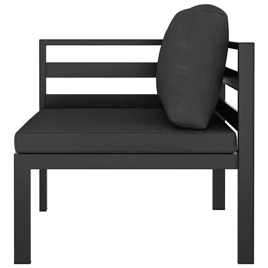 Set muebles de jardín 9 pzas y cojines aluminio gris antracita