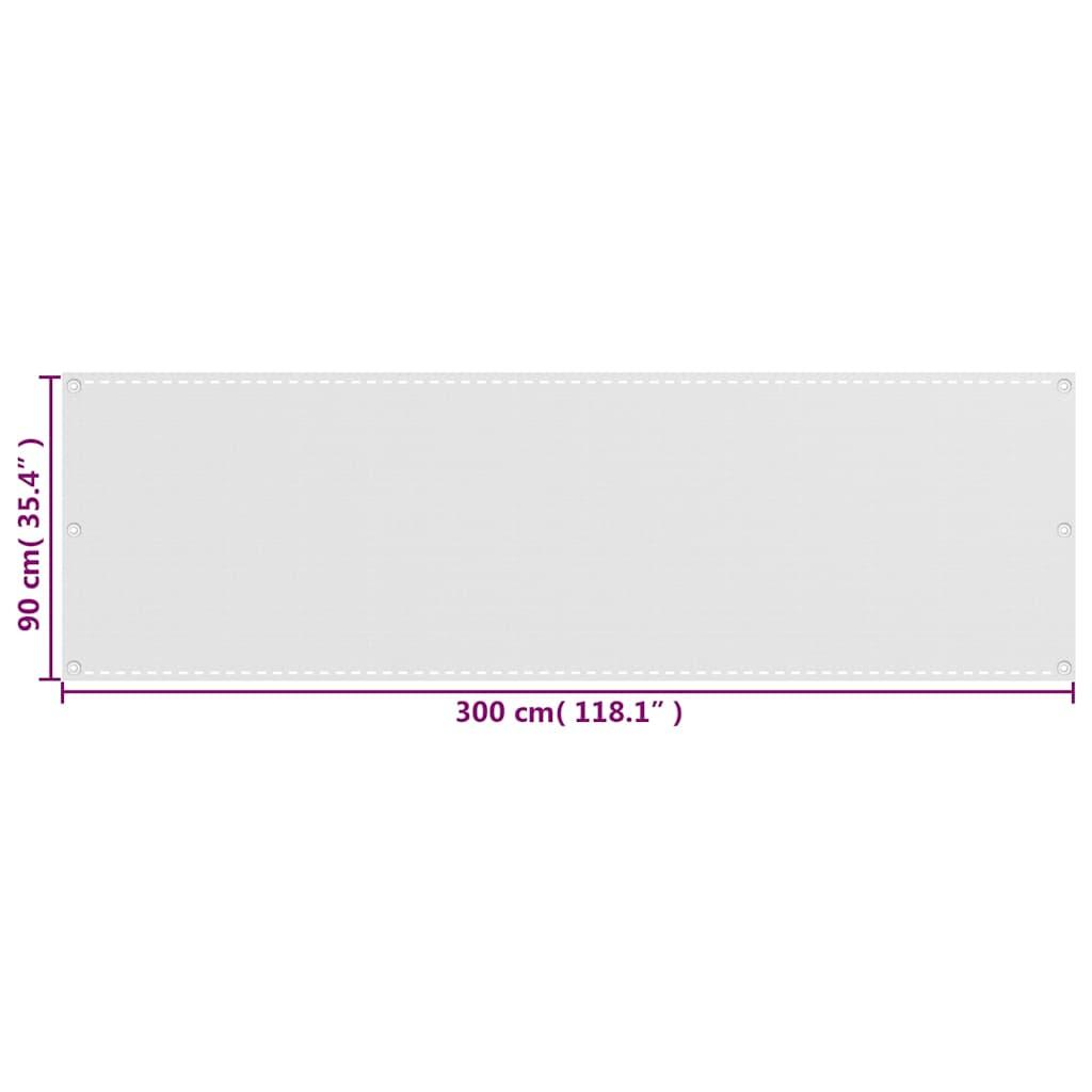 Toldo para balcón HDPE amarillo y blanco 90x300 cm