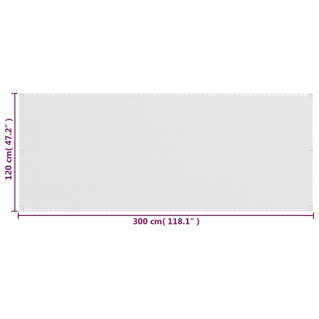 Toldo para balcón HDPE 120x300 cm gris antracita y blanco