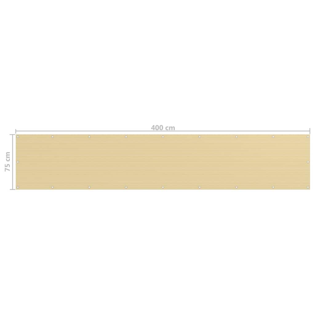 Toldo para balcón HDPE 75x400 cm