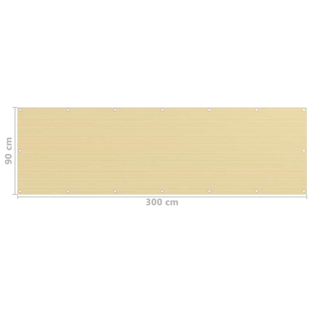 Toldo para balcón HDPE amarillo y blanco 90x300 cm