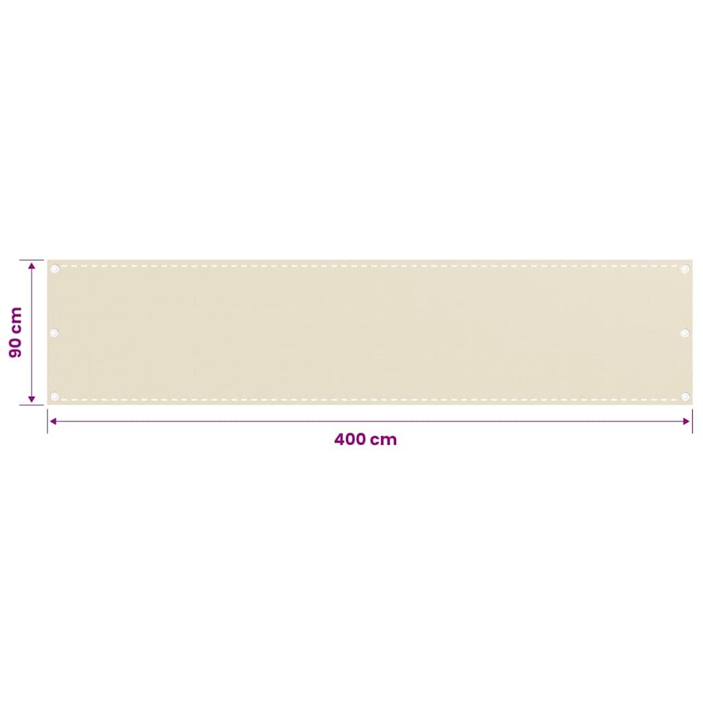 Toldo para balcón HDPE 90x400 cm gris antracita y blanco