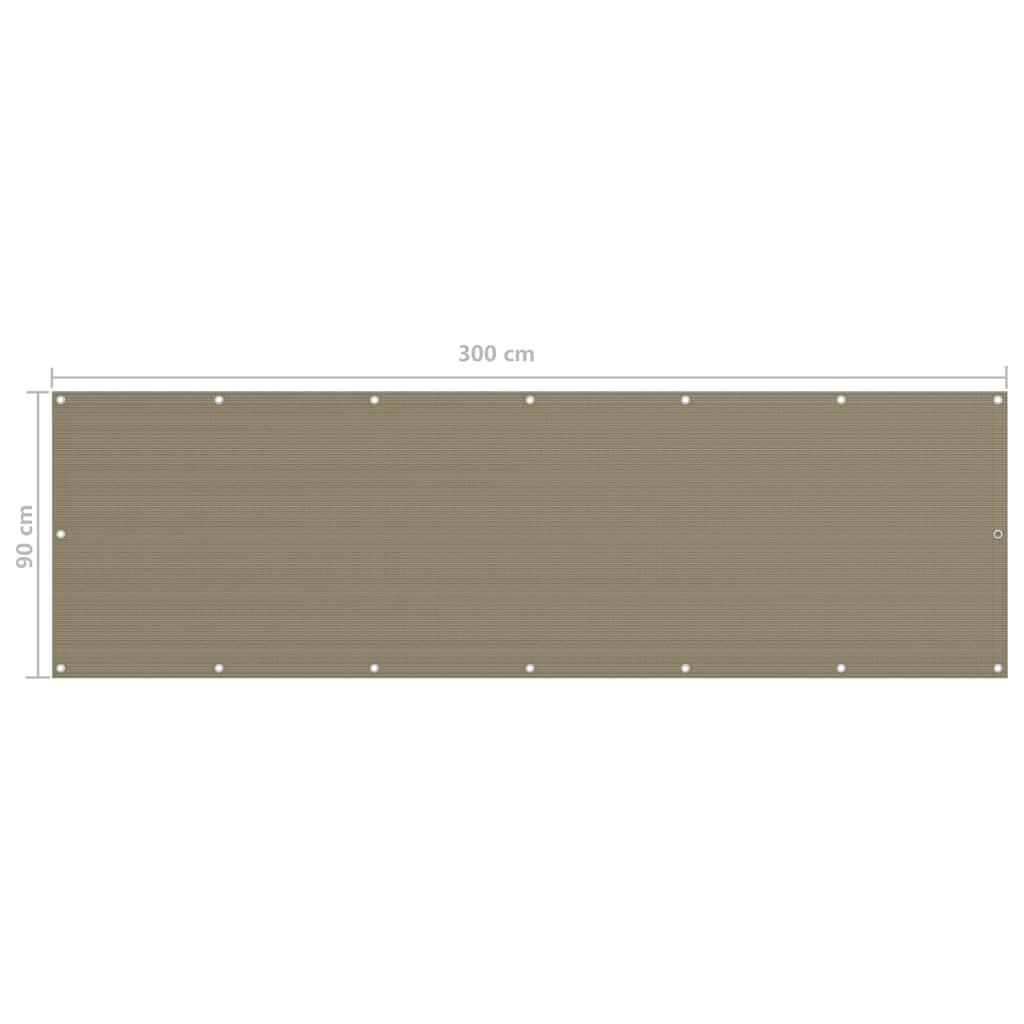 Toldo para balcón HDPE amarillo y blanco 90x300 cm