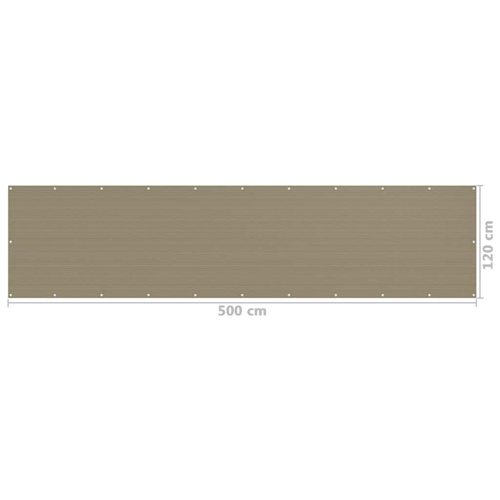 Toldo para balcón HDPE 120x500 cm gris antracita y blanco