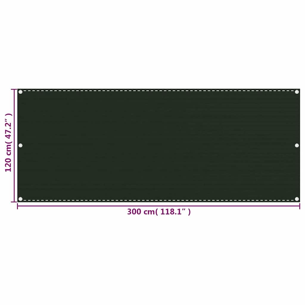 Toldo para balcón HDPE 120x300 cm gris antracita y blanco