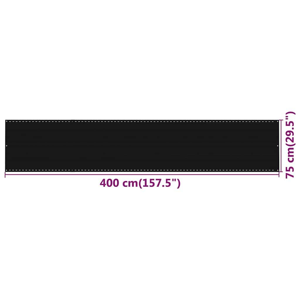 Toldo para balcón HDPE 75x400 cm