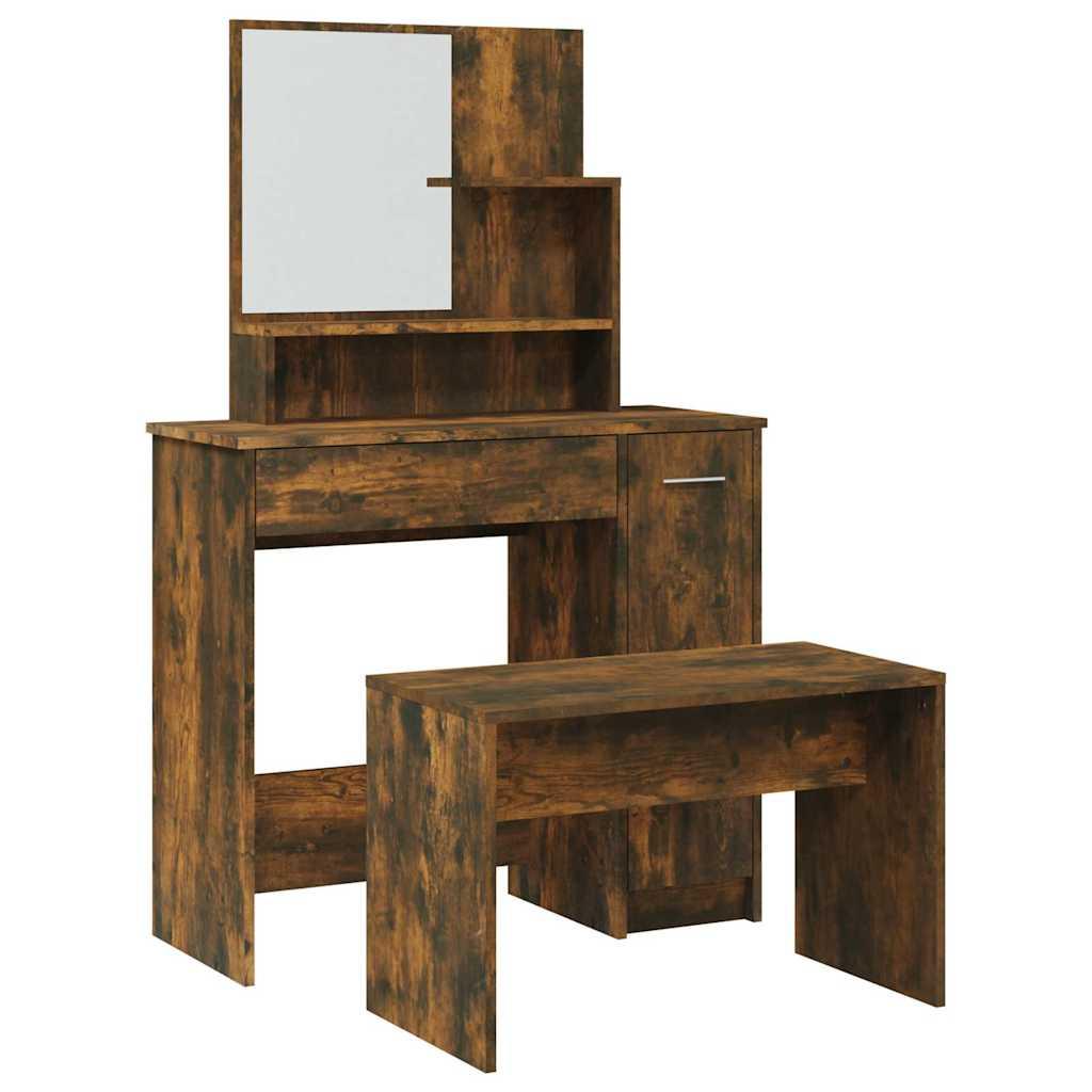 Juego de tocador color roble ahumado 74,5x40x141 cm