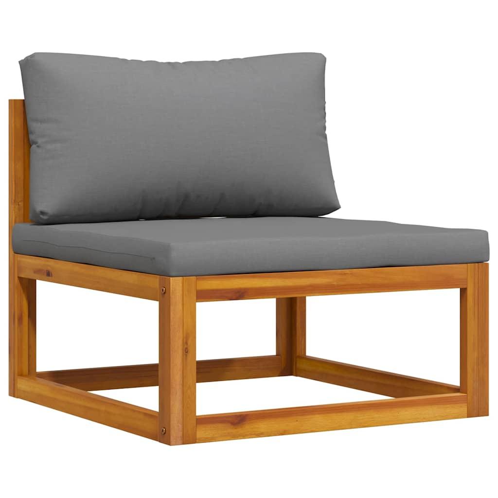 Set de sofá de jardín 2 pzas con cojín madera maciza de acacia