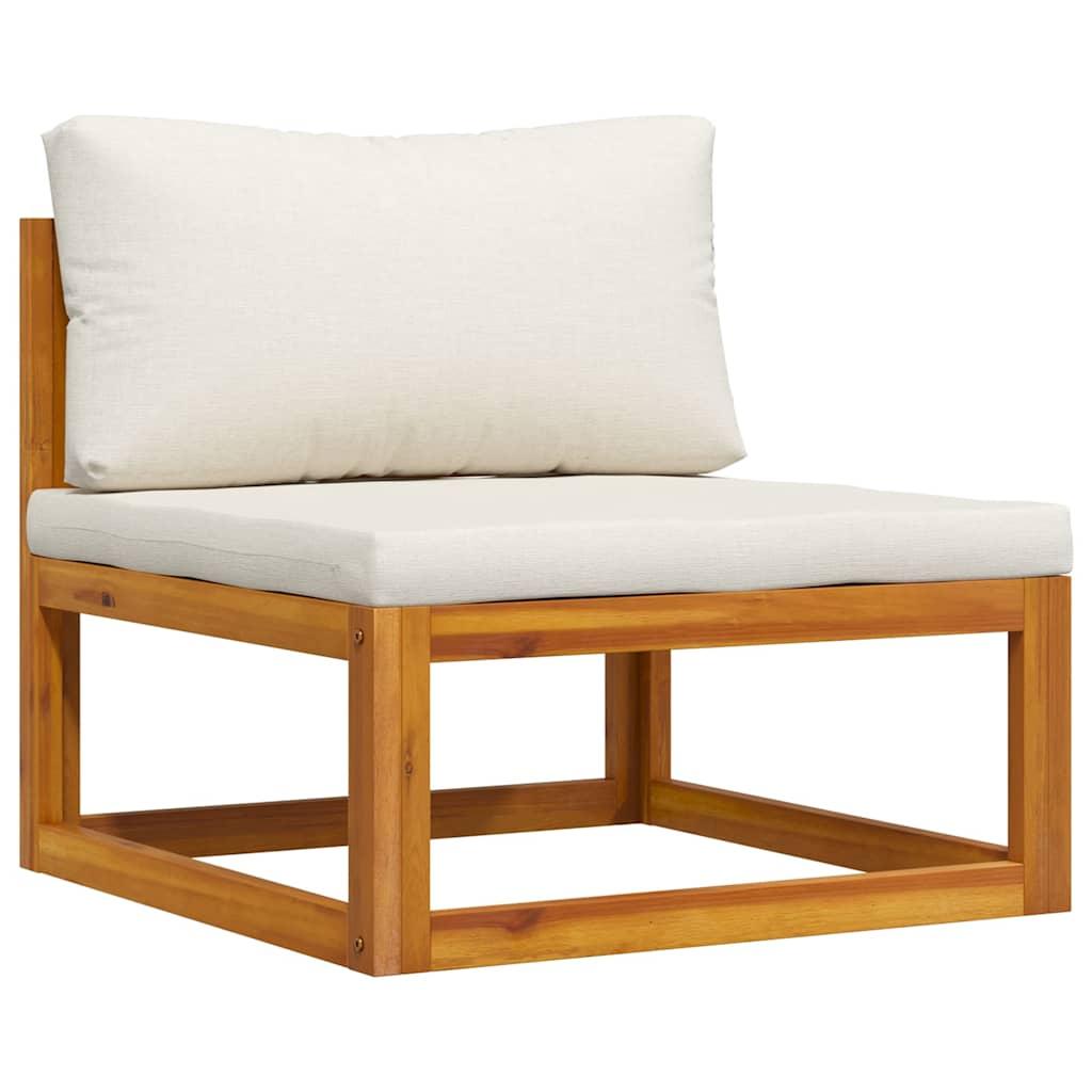 Set de sofá de jardín 2 pzas con cojín madera maciza de acacia