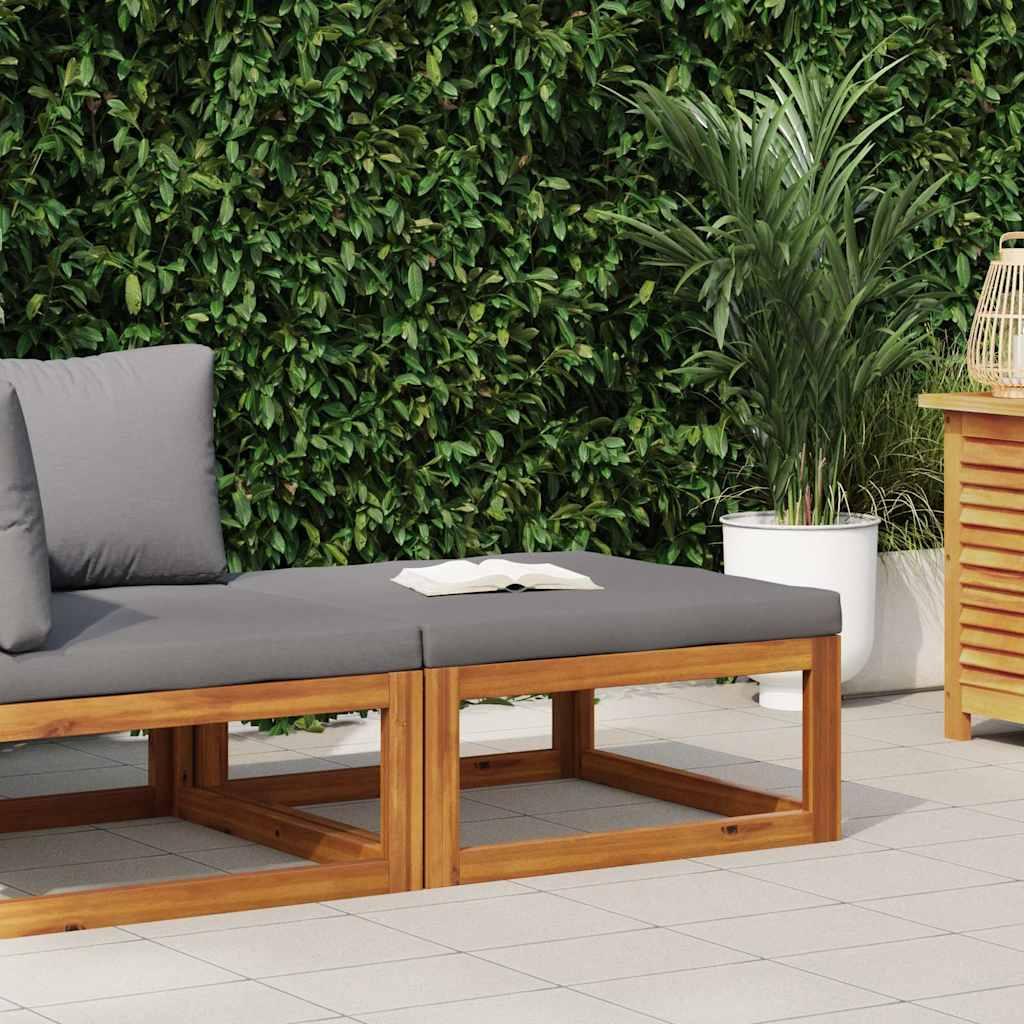 Reposapiés con cojín madera maciza de acacia
