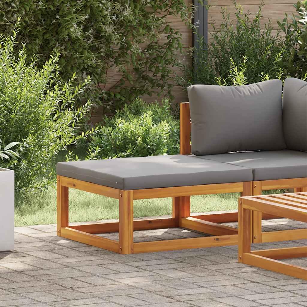 Reposapiés con cojín madera maciza de acacia