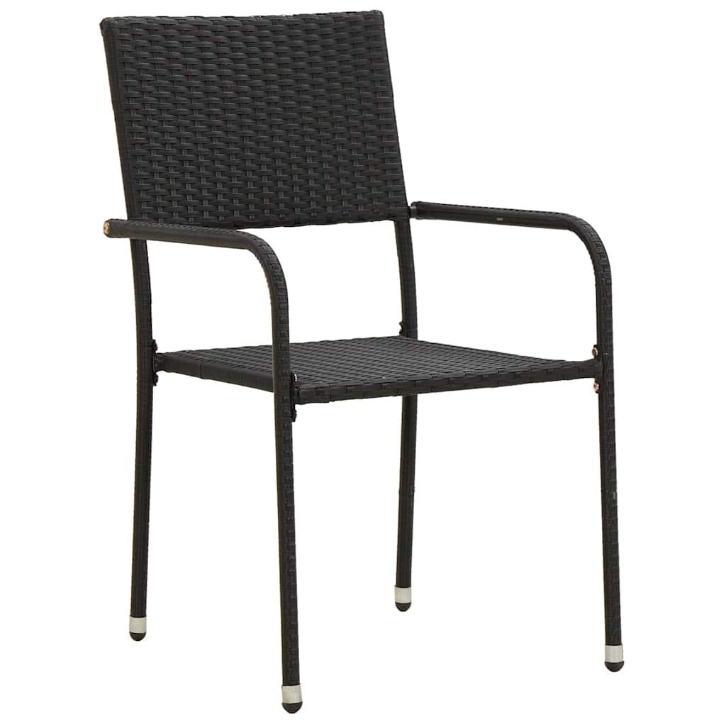 Juego de comedor de jardín 3 pzas ratán sintético negro