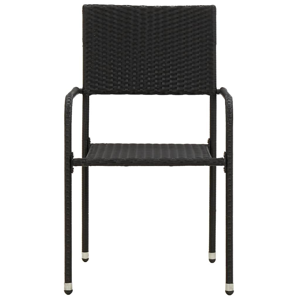 Juego de comedor de jardín 3 pzas ratán sintético negro