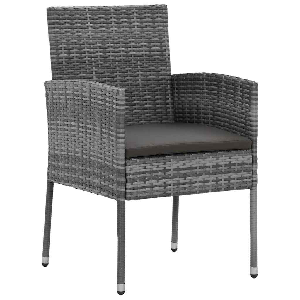 idaXL Juego de comedor de jardín 9 piezas ratán sintético negro