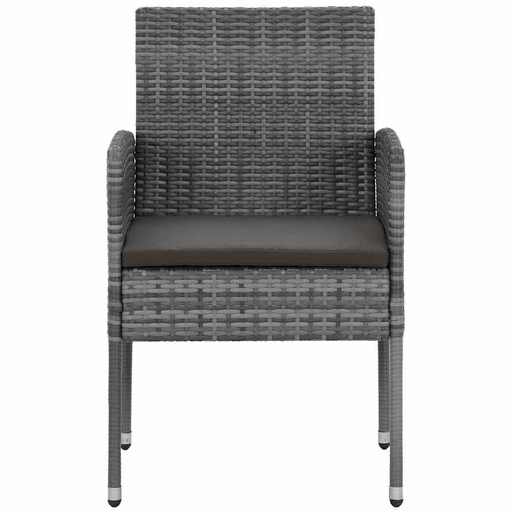 idaXL Juego de comedor de jardín 9 piezas ratán sintético negro
