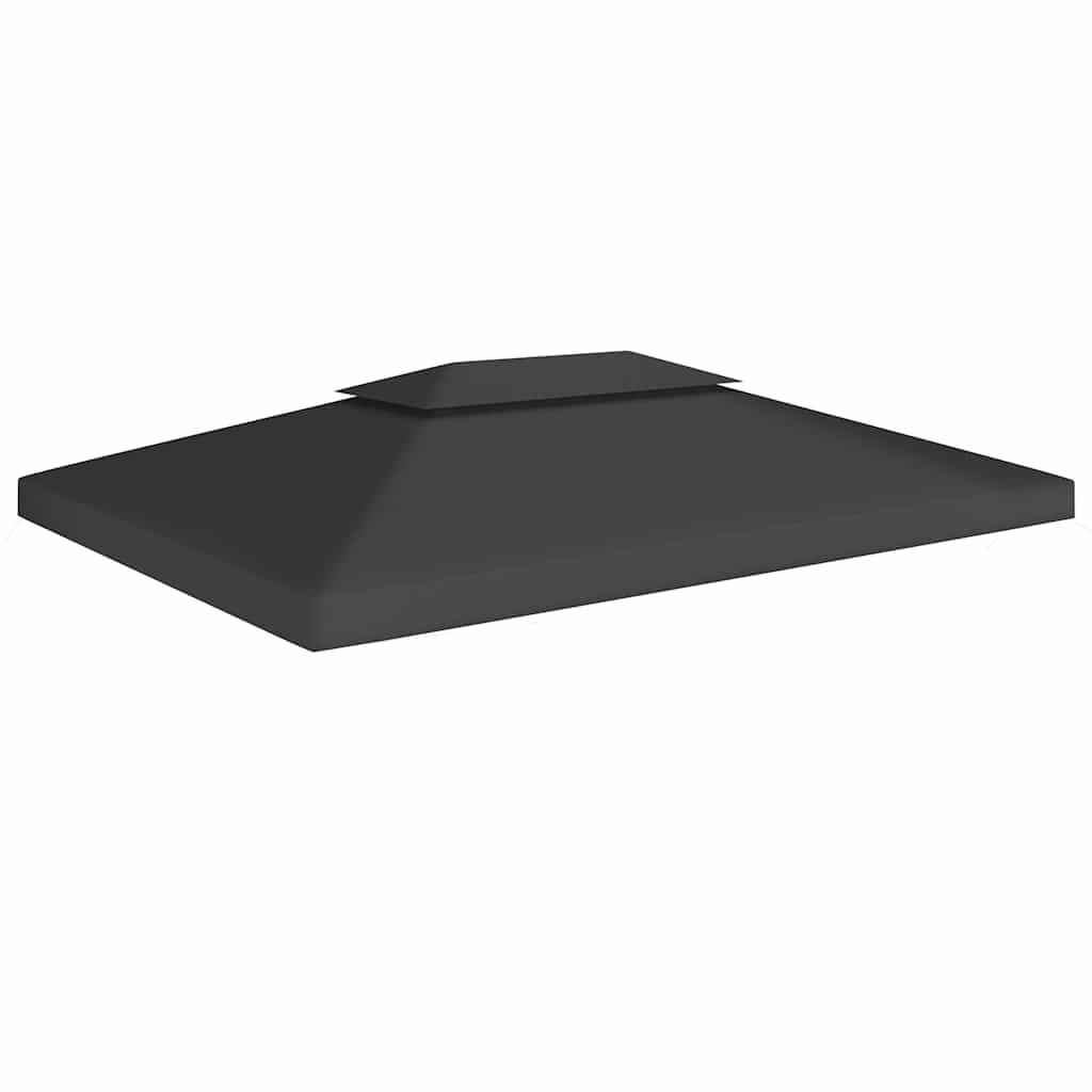 Toldo de cenador 2 niveles 310 g/m² 4x3 m gris antracita