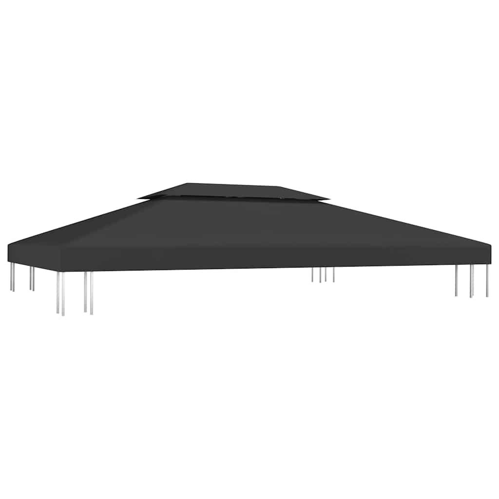 Toldo de cenador 2 niveles 310 g/m² 4x3 m gris antracita
