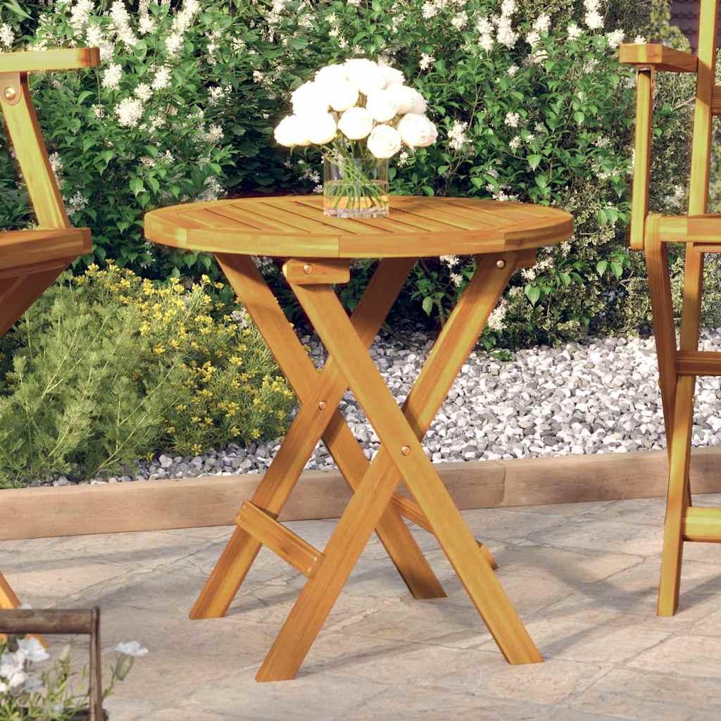 Mesa bistró de terraza madera maciza de acacia 55x54x71 cm