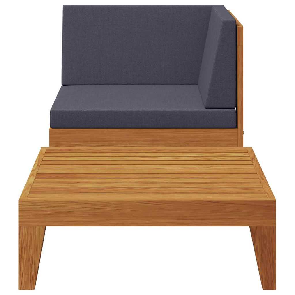 Muebles de jardín 2 piezas con cojines madera maciza de acacia