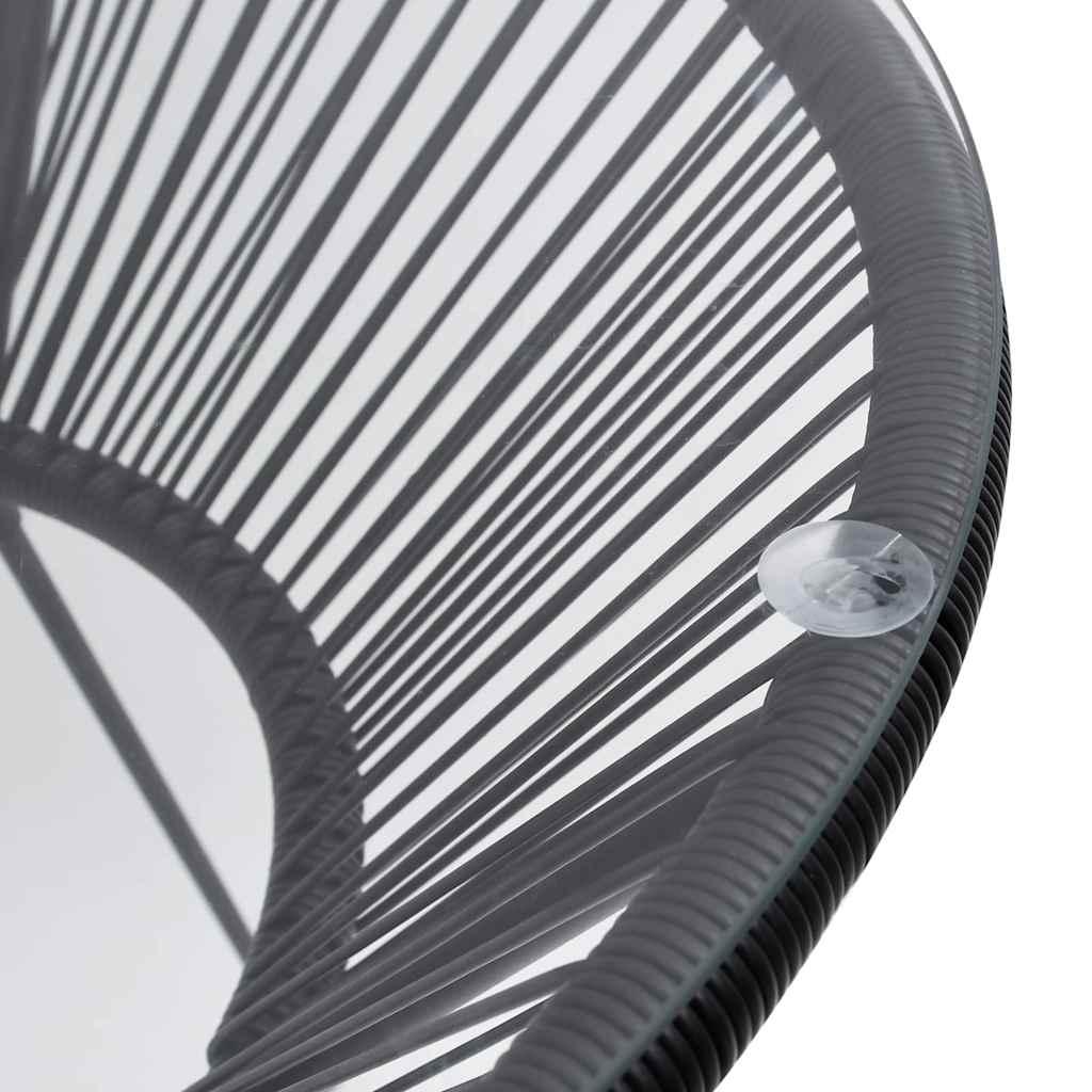 Mesa de comedor de jardín acero y vidrio negra 150x80x74 cm