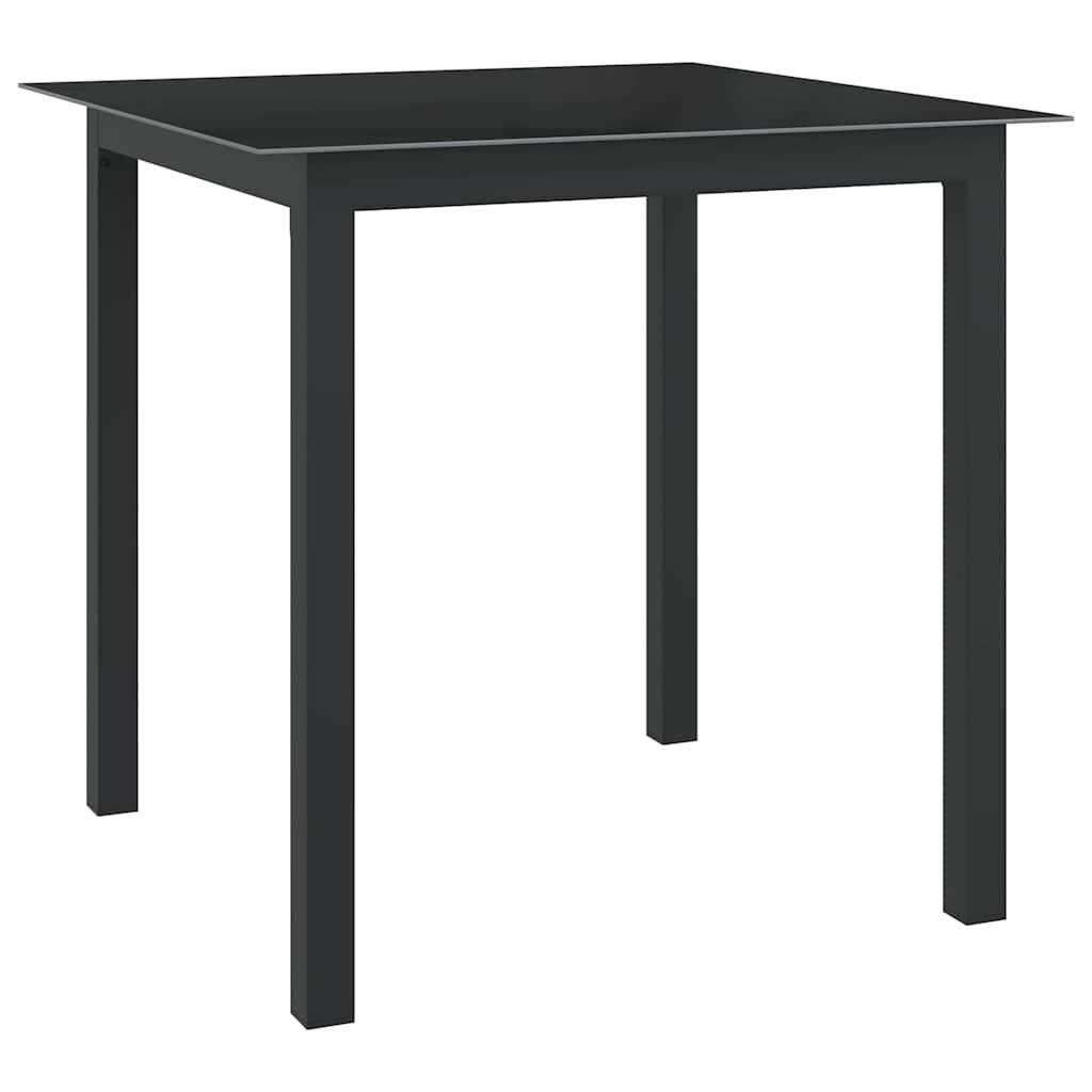 Mesa de jardín de aluminio y vidrio gris claro 150x90x74 cm