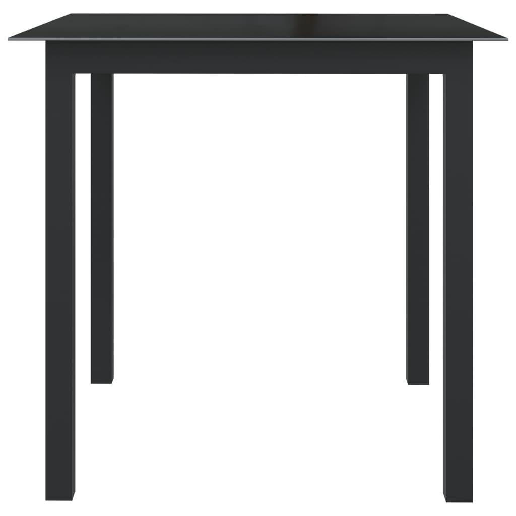 Mesa de jardín de aluminio y vidrio gris claro 150x90x74 cm