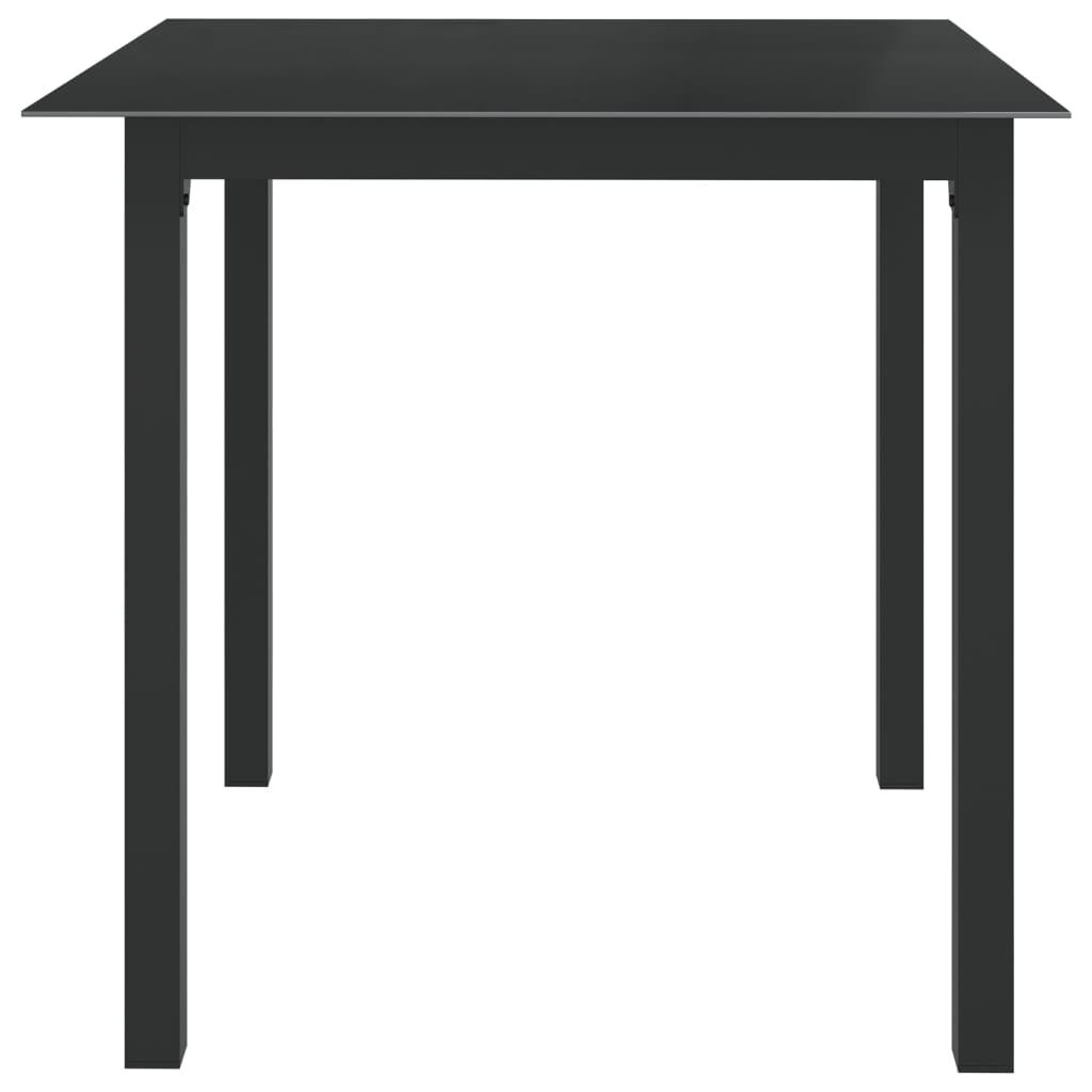 Mesa de jardín de aluminio y vidrio gris claro 150x90x74 cm