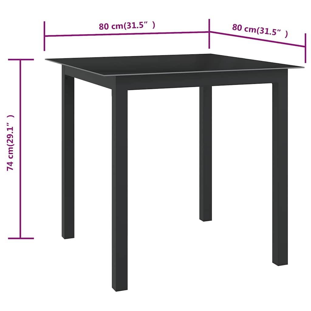 Mesa de jardín de aluminio y vidrio gris claro 150x90x74 cm